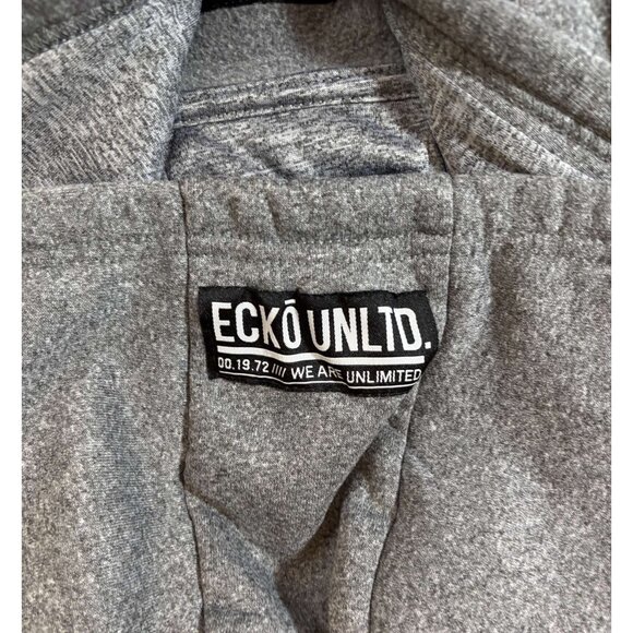 Ecko Unltd. Gray Pullover Hoodie W/ Kangaroo Zipper Pocket & Graphic Logo Size M - Picture 6 of 7